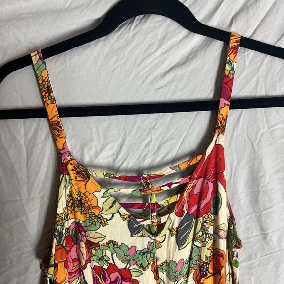 Ivy Street Vibrant Floral Print Jumpsuit Large Womens Wide Leg Beachy Summer - Picture 9 of 10